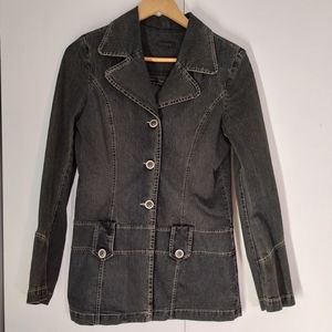 IROS BLACK JEAN JACKET, SIZE 8